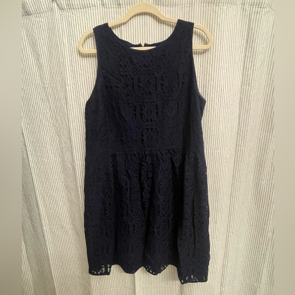Navy Lace Sleeveless Dress